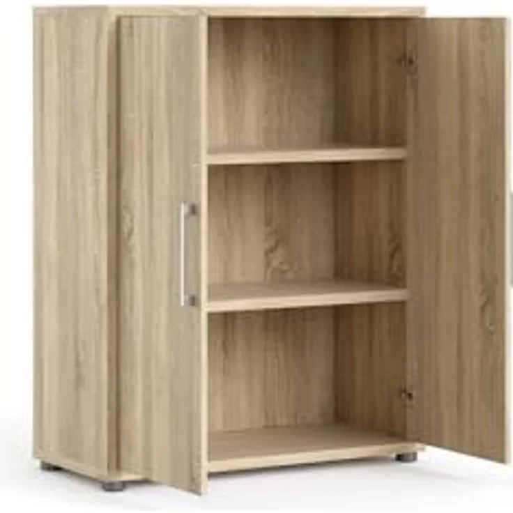 Dmora - Kommode Leocadie, Wohnzimmerbuffet, Wohnzimmer-Sideboard, Moderne Küchen-Speisekammer, 89x40 h113 cm, Eiche – Bild 9