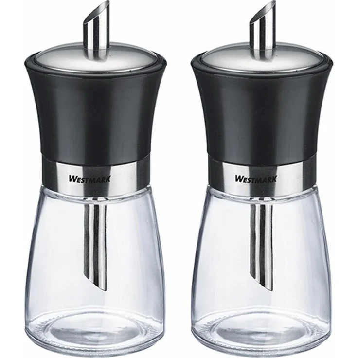 Westmark 2 Zuckerdosierer Blacky – Ideal für die Gastronomie oder zu Hause, 190 ml, Glas/Rostfreier Edelstahl/Kunststoff –Transparent/Schwarz/Silber, 635922E3 – Bild 2