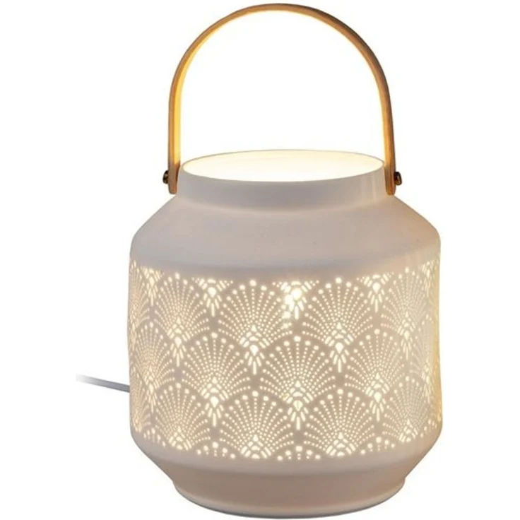formano Tischleuchte Tischlampe Ø 18 x 24 cm Keramik Weiß, ohne Leuchtmittel, Dekoleuchte – Bild 2