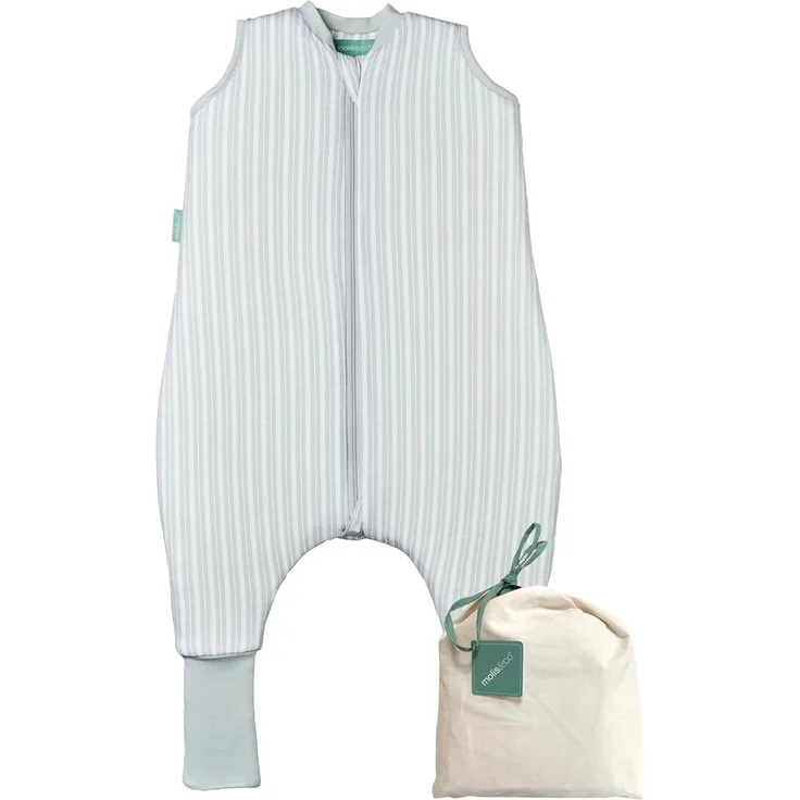 molis&co - Baby Schlafsack mit Füßen und Socke -Ideal für Frühling und Herbst - Babyschlafsack mit Beinen 1 tog - 100% Baumwolle (Oeko-TEX 100), Premium Qualität - Dawn Stripes (120 cm)