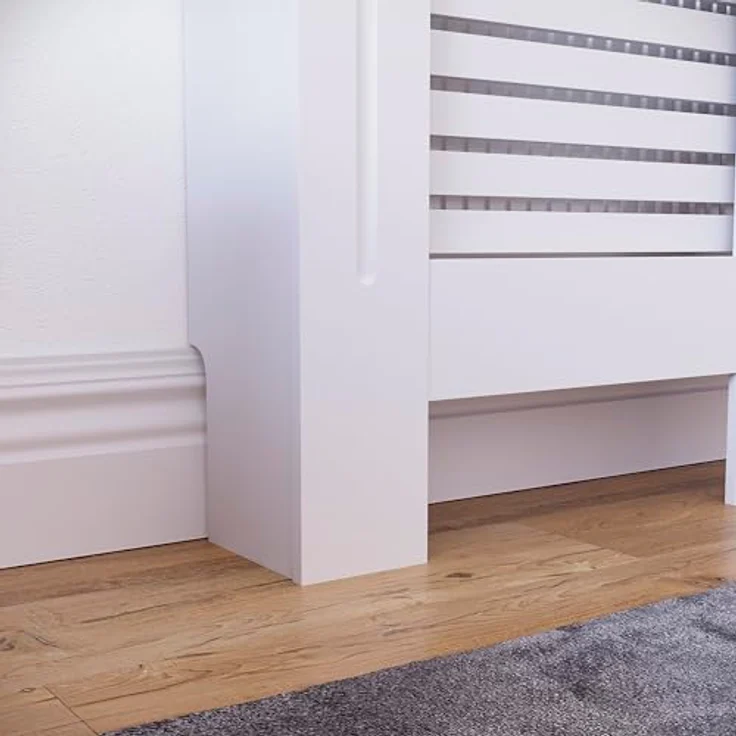Vida Designs Milton Heizkörperabdeckung, weiß, moderner lackierter MDF-Schrank, mittelgroß (H: 82 / B: 111 / T: 19 cm) – Bild 6