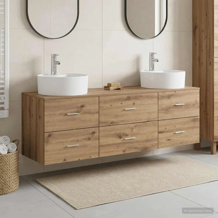 vidaXL Wandmontiertes Badezimmerschrank-Set 3 stk. Artisan-Eiche 3405874 – Bild 1