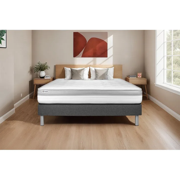 VITAL RELAX matratze 140x190 cm + Bettgestell mit lattenrost, Härtegrad 4, Rückstellschaum, Höhe : 18 cm