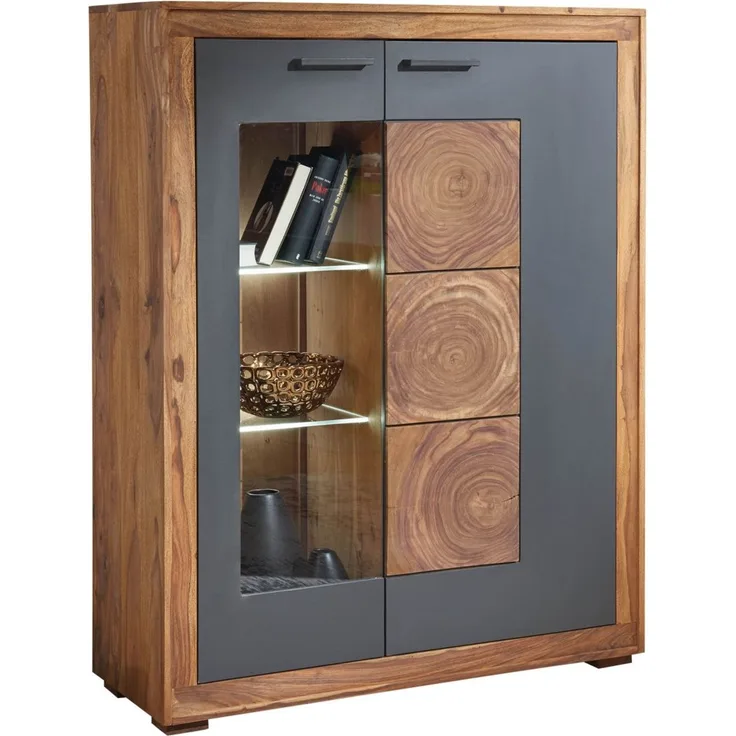 Highboard Sheesham 103 x 40 x 135 gebeizt TURIN #03