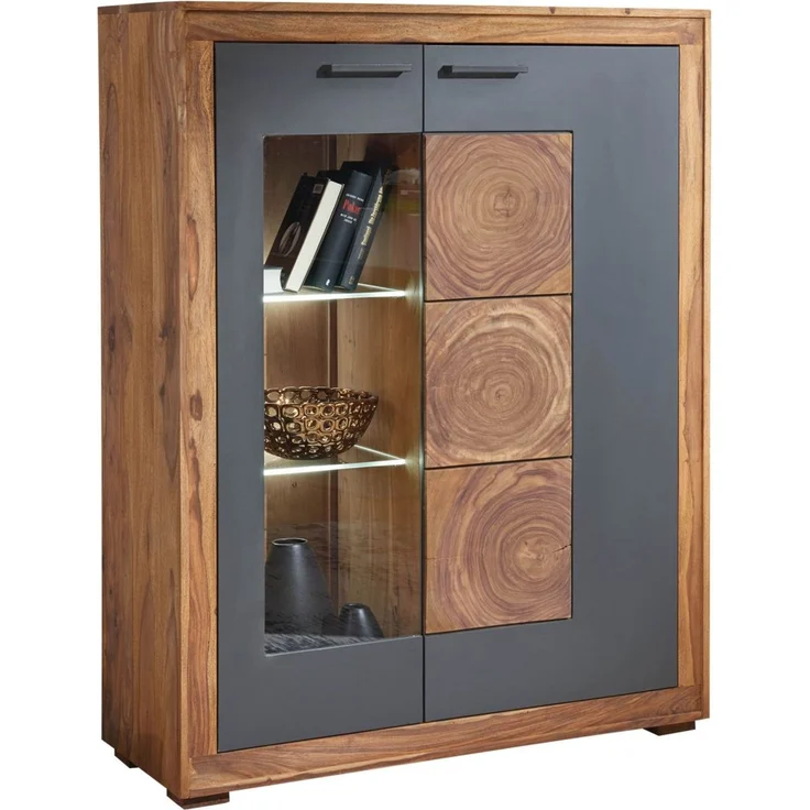 Highboard Sheesham 103 x 40 x 135 gebeizt TURIN #03 – Bild 1