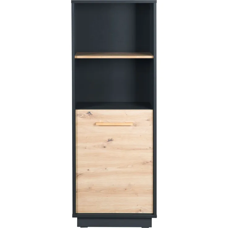 roba Standregal 'Lenn' - 2 offene Fächer - 1 Tür - Anthrazit / Artisan Eiche