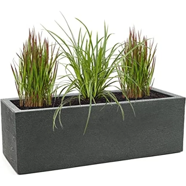 Pflanzwerk® Pflanzkübel Premium Kunststoff Blumenkübel Frostsicher mit Lotus-Effekt - GARANTIE, 2. Jahre Garantie - Frostsicher - Wurzelschutz - Nachhaltig - Eckig -