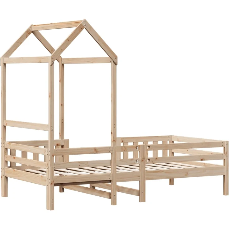 vidaXL Massivholzbett mit Dach 100x200 cm Kiefer 3282156 – Bild 7