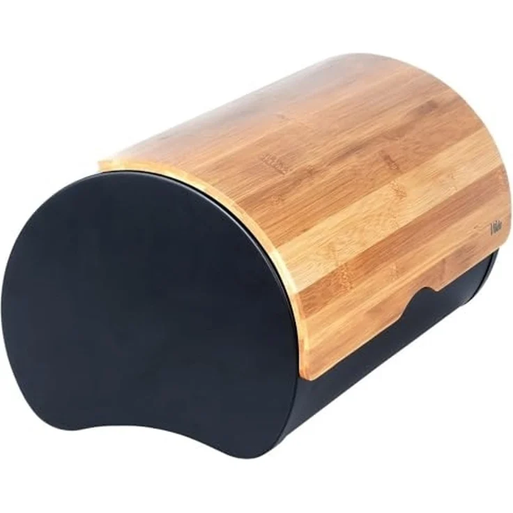 Vilde Brotkasten VILDE 38 x 24 x 20 cm Stahl Holz schwarz – Bild 4