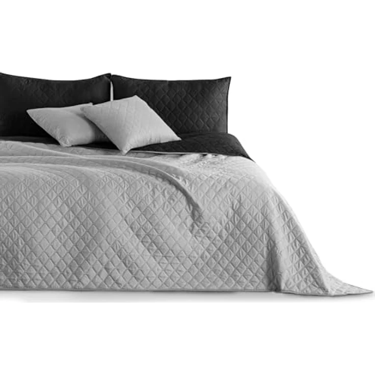DecoKing Tagesdecke Luxus Bettüberwurf Axel mit Uni Wendedesign - Zweiseitige Tagesdecke, Wendedesign, Zweifarbig – Bild 2