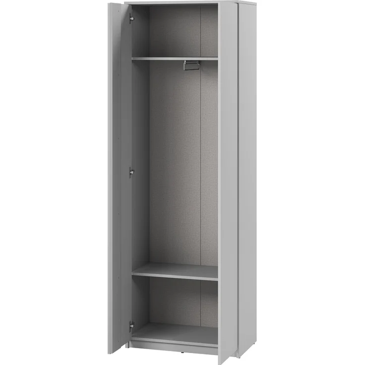 Kleiderschrank Simply SM01 mit zwei Drehtüren, mit Kleiderstange (Farbe: Grau) – Bild 3