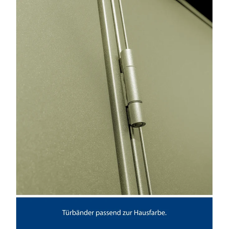 Hörmann Metall-Gerätehaus Berry Modern mit Pultdach Typ 1, 248 x 153 cm, schilfgrün, 3,8 m²,1-flüglige Tür – Bild 4