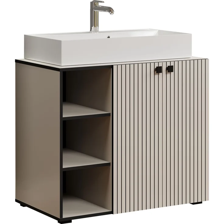 Waschtisch Bliss in grau inklusive Waschbecken 90 cm – Bild 2