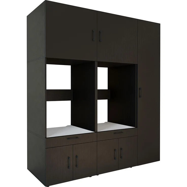 Roomart Überbauschrank Waschküche & Hauswirtschaftsraum SERIE 3 – 179 cm – mit Schubladen & Ausziehbrett • Schwarz-Eiche – Bild 8