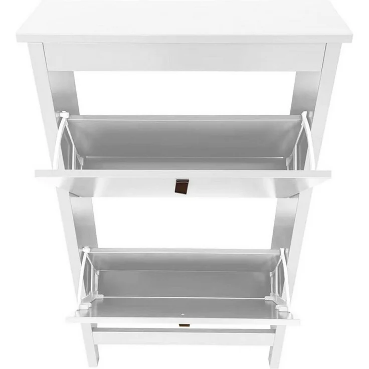 HTI-Living Schuhschrank Schuhschrank Hayet Weiß (Stück, 1-St, 1 Schuhschrank) Schuhkipper 2 Fächer – Bild 4