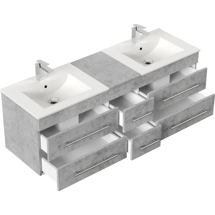 Badmöbel Roma XL SoftClose beton : Beton – Bild 2