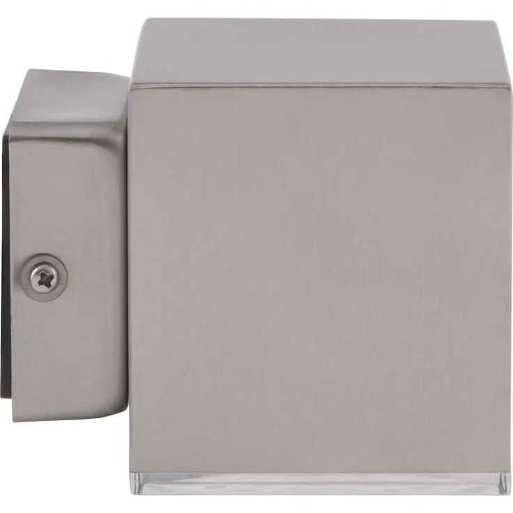 Heitronic 500999 LED Wandleuchte Kubus 2 Edelstahl 3000K IP44
