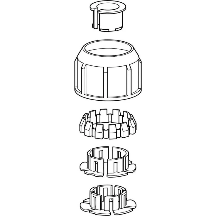 Delschen SB34109G Überwurfmutter mit Adapterset für Schirmstöcke Ø 26-55 mm, eisengrau, 5-teilig (1 Set) – Bild 3