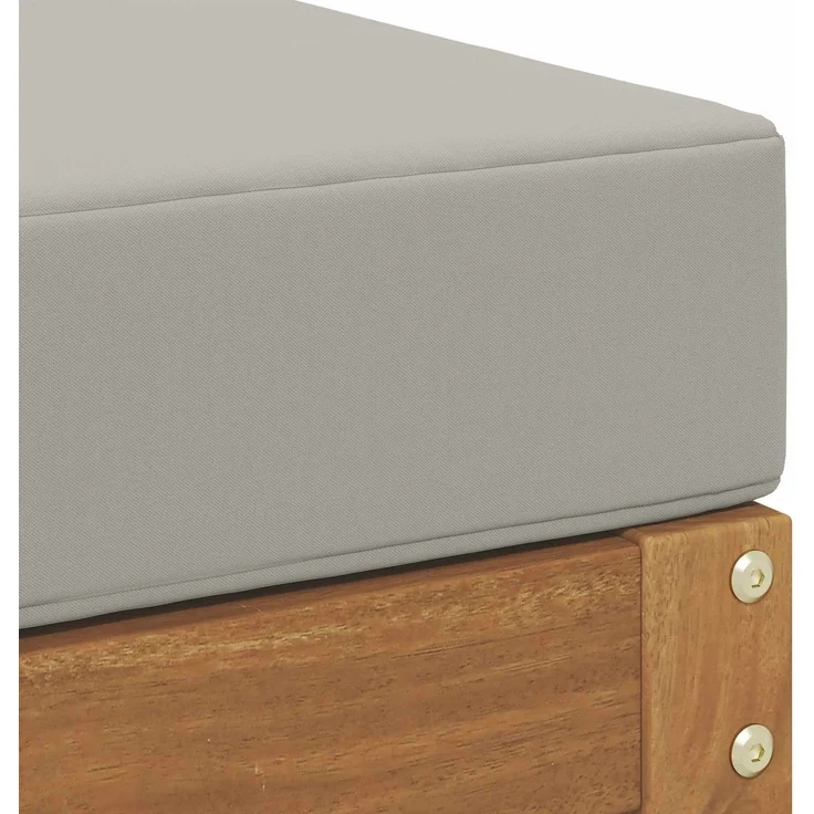 vidaXL Outdoor-Fußhocker Massivholz Akazie Natur und Hellgrau 900528 – Bild 6