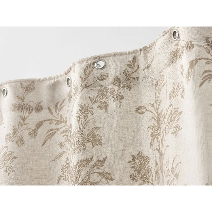 Duschvorhang mit floralem Digitaldruck wasserabweisend Beige, für Dusche, 165x180 cm – Bild 3