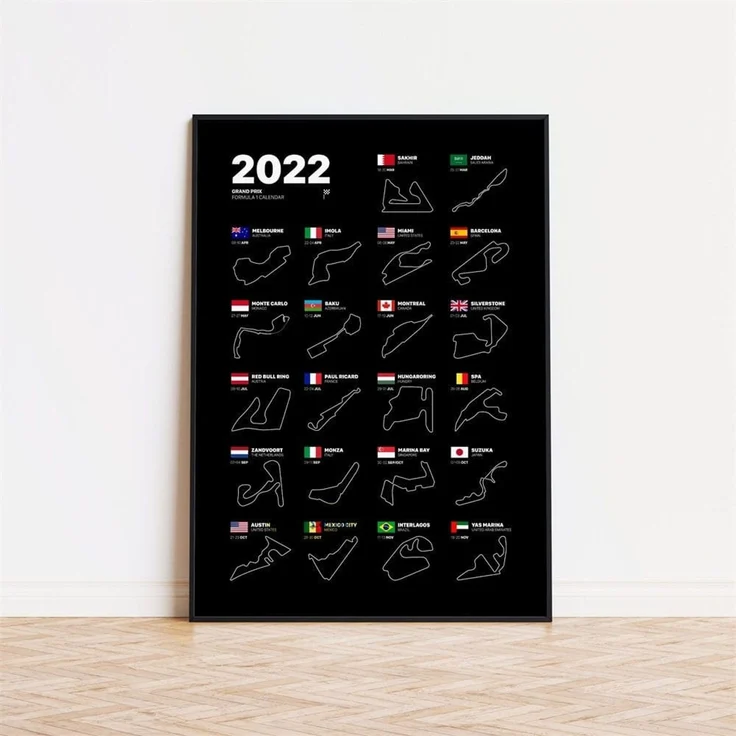 Poster Formel 1 Rennfahrer Legenden Unterschiften · Deko Print ohne Rahmen - F / 60x90 cm