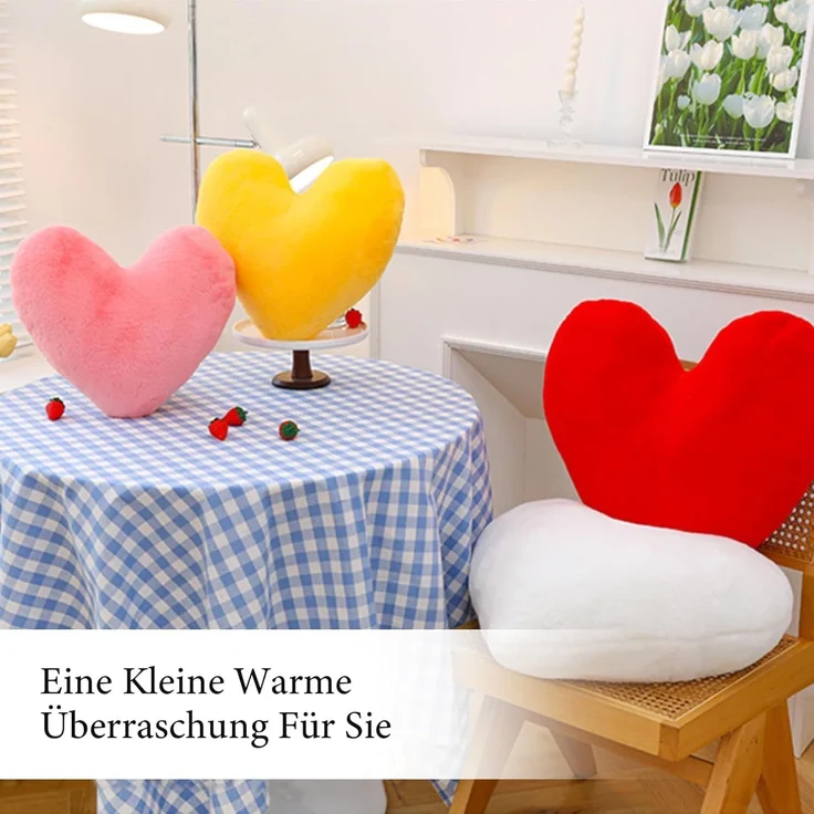 Herzkissen, Herz Kissen Kinderzimmer Decor, Kuschelkissen Kinder Herzform Dekokissen Kopfkissen Kissen Zierkissen für Mädchen & Jungen Zuhause Schlafzimmer Deko (Rosa Herz,60cm) – Bild 6