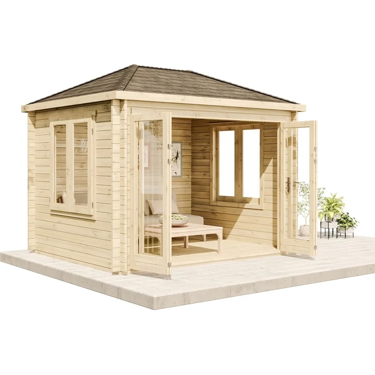 Alpholz Holz Gartenhaus Summertime | Natur | 287x347x276 cm – Bild 4