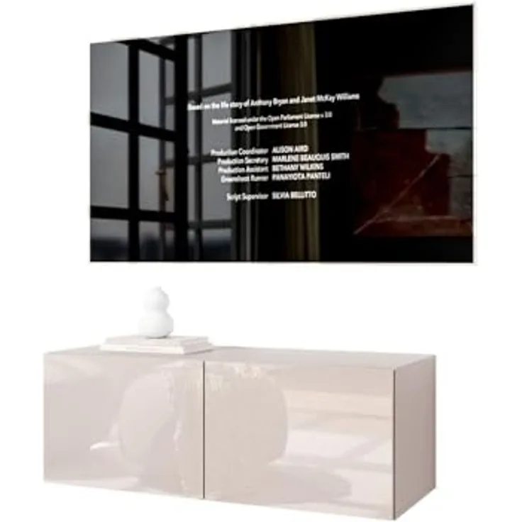 Lookway TV-Schrank COLGANTE 100 in Kaschmir Hochglanz Hängendes TV-Board