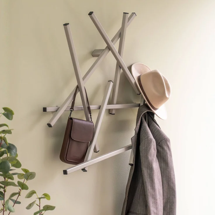 Spinder Design Garderobe Matches Stahl in Silky Taupe Modern Braun 79x10x79 cm – Bild 5