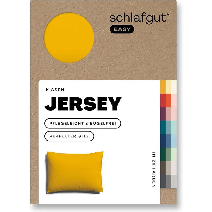 Schlafgut 'EASY' Kissenbezug, Jersey, yellow-deep, 70x90 cm