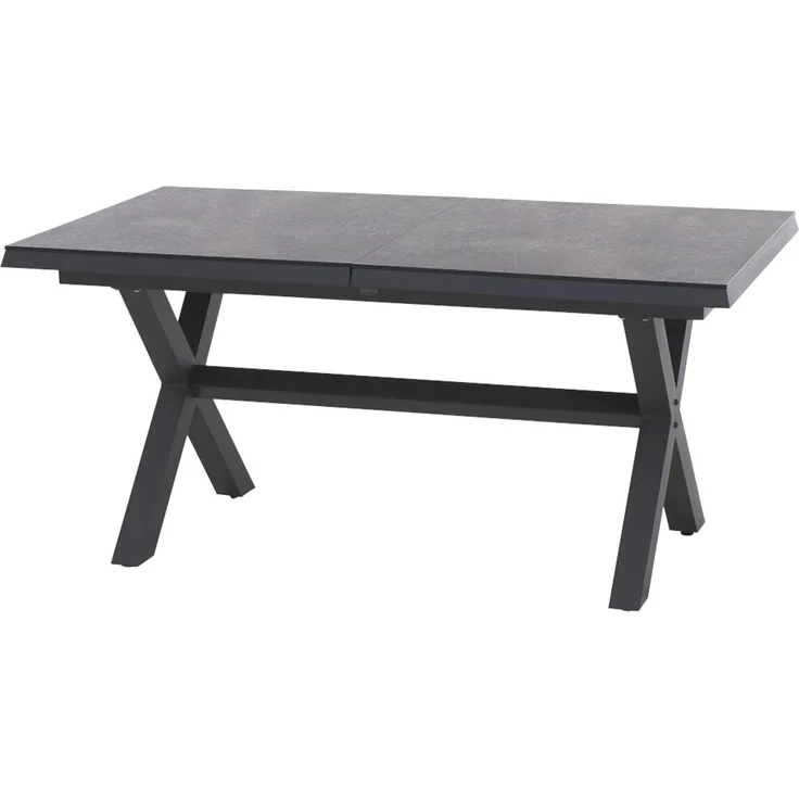 Siena Garden Sincro Ausziehtisch 160/200x90 cm, Aluminium (matt anthrazit) & HPL Titan – Bild 1