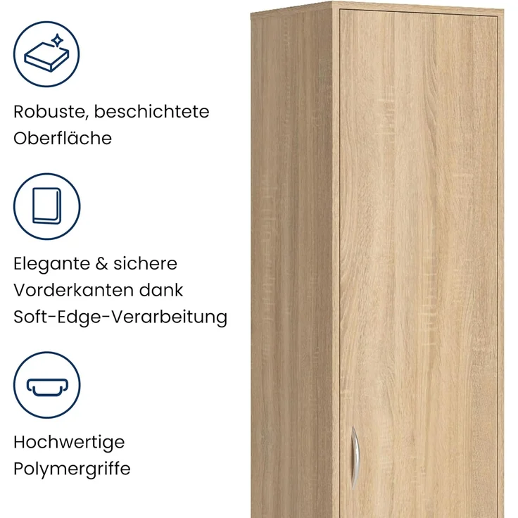 Home Collective Regal mit 5 Ebenen Aktenschrank mit 4 Einlegeböden und 1 Tür, in mattem Finish Standregal 39 cm breit sonoma – Bild 6