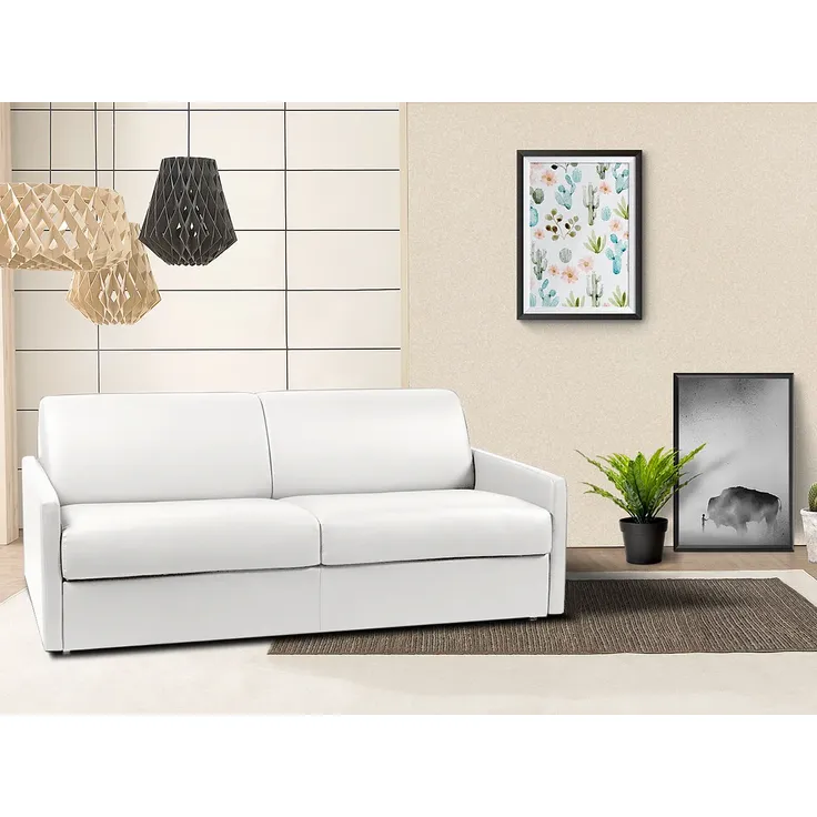 Schlafsofa 4-Sitzer CALIFE - Weiß - Liegefläche: 160 cm - Matratzenhöhe: 14 cm