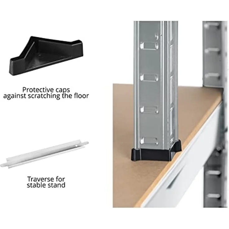 Stagecaptain Werkbank Werkbankregal - Robustes Steckregal für Werkstatt, Lagerraum, Keller, (WBR-175, 1-tlg), Tragkraft gesamt: 625 kg – Bild 7