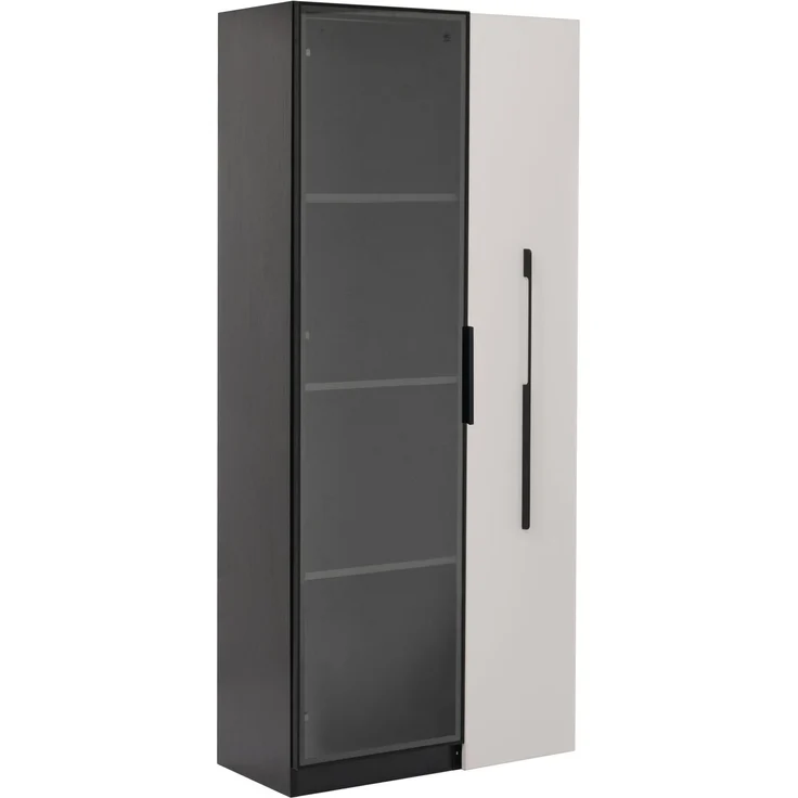 Vitrinenschrank 70x40x160 cm mit LED-Beleuchtung, Glasfront und seitlichem Auszug – Bild 6