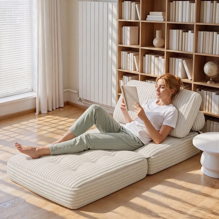 Blishom 1,5-Sitzer Faltbares Schlafsofa aus Cord, 2-in-1, Liegefläche 170 x 85 cm, Kompakter Sitzplatz und Gästebett für kleine Räume – Bild 4