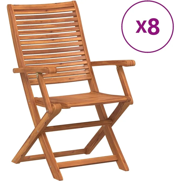 vidaXL Gartenstühle 8 Stk. Klappbar 57x66x95 cm Massivholz Akazie 3214476