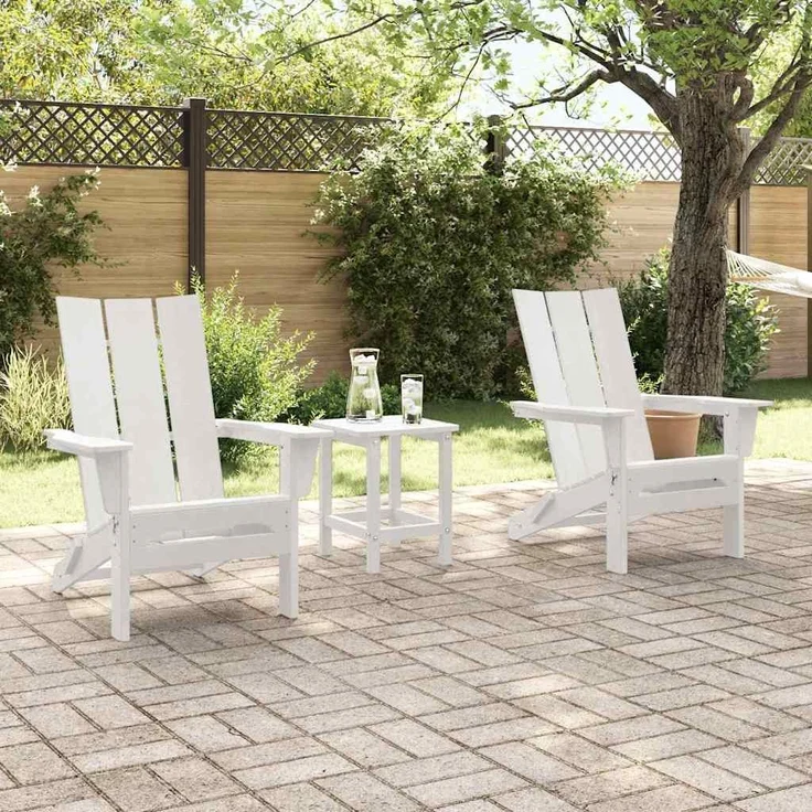vidaXL Gartenstuhl 2 pcs Weiß 80,5 x 74,5 x 92 cm Polyethylen 3335818 – Bild 2