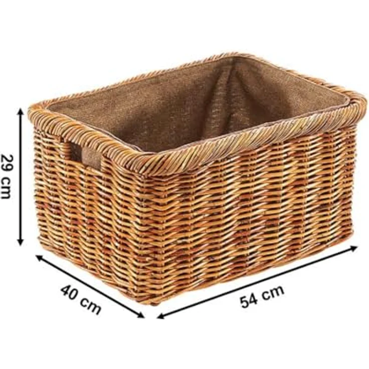 Kobolo Kaminholzkorb Holzkorb Rattan lacak mit abnehmbarem Leinenstoff – Bild 3