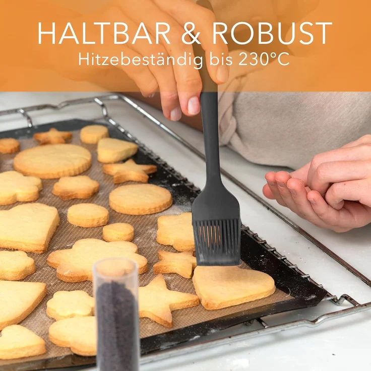 AVANA Kochbesteck-Set Silikon Küchenhelfer Hitzebeständig Kochgeschirr Küchenutensilien (5 Stück), Schneebesen, Spachtel, Backpinsel, Pfannenwender – Bild 4