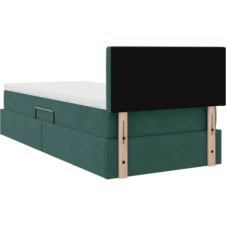 vidaXL Aufbewahrungsbett mit Kopfteil Dunkelgrün 90 x 190 cm Samt 3370848 – Bild 11