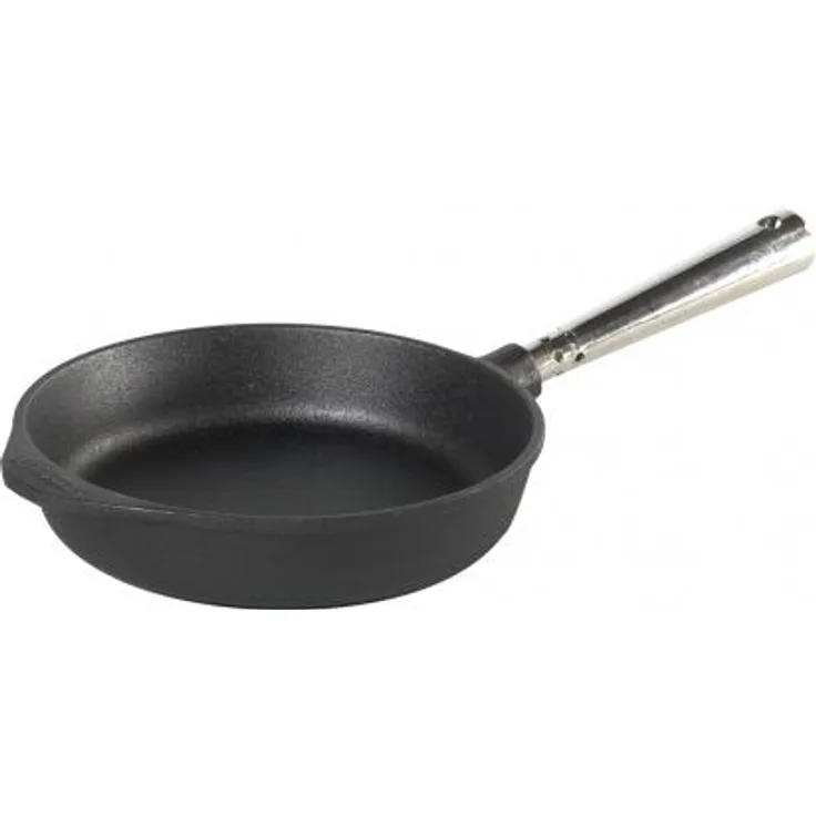 Bratpfanne 20 cm aus Gusseisen 0002 mit Edelstahlgriff, hoher Rand von SKEPPSHULT