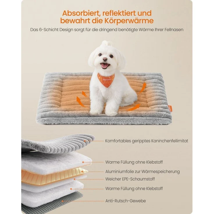Feandrea Hundedecke, S, 60 x 45 cm, Haustierdecke für Hunde, Katzen, Hundesofa maschinenwaschbar, Hundesofa-Schutzdecke, taubengrau – Bild 2