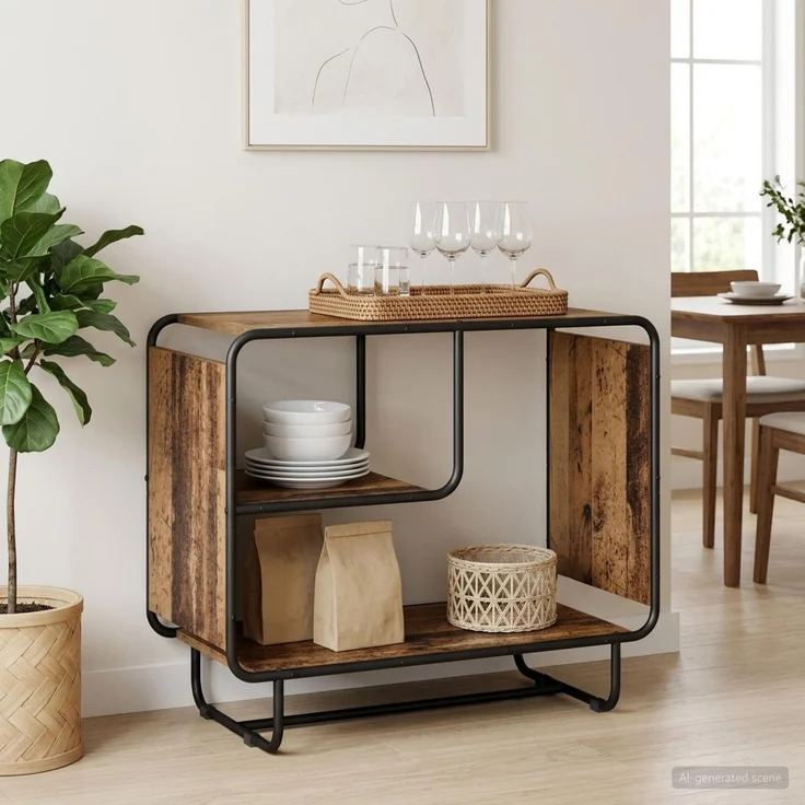 vidaXL Sideboard Altholz 80 x 37.5 x 64.5 cm Holzwerkstoff 8007934 – Bild 1
