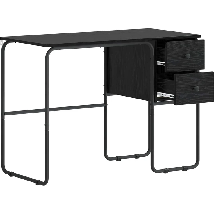 vidaXL Schreibtisch mit Stauraum Schwarz Eichen-Optik 100 x 50 x 75 cm 8008002 – Bild 3