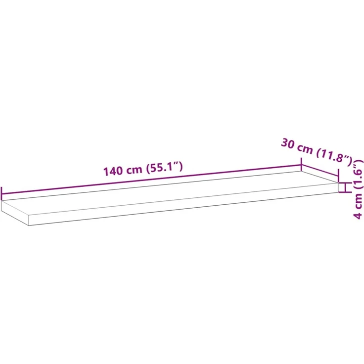vidaXL Tischplatte 140x30x4 cm Rechteckig Massivholz Akazie 4008776 – Bild 9