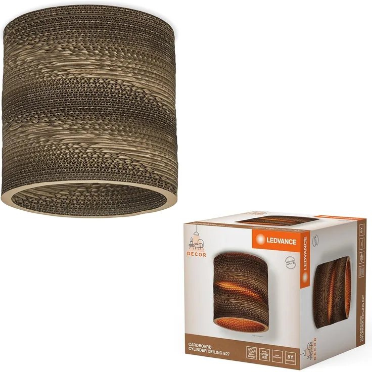 LEDVANCE Decor Kartonzylinder Decke E27 Braun