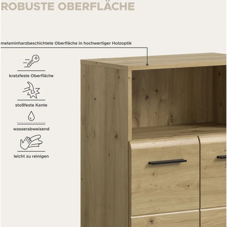 Badkombination (B/H/T: 120x80x30 cm) in Artisan Oak Nachbildung und Artisan Oak Nachbildung – Bild 10