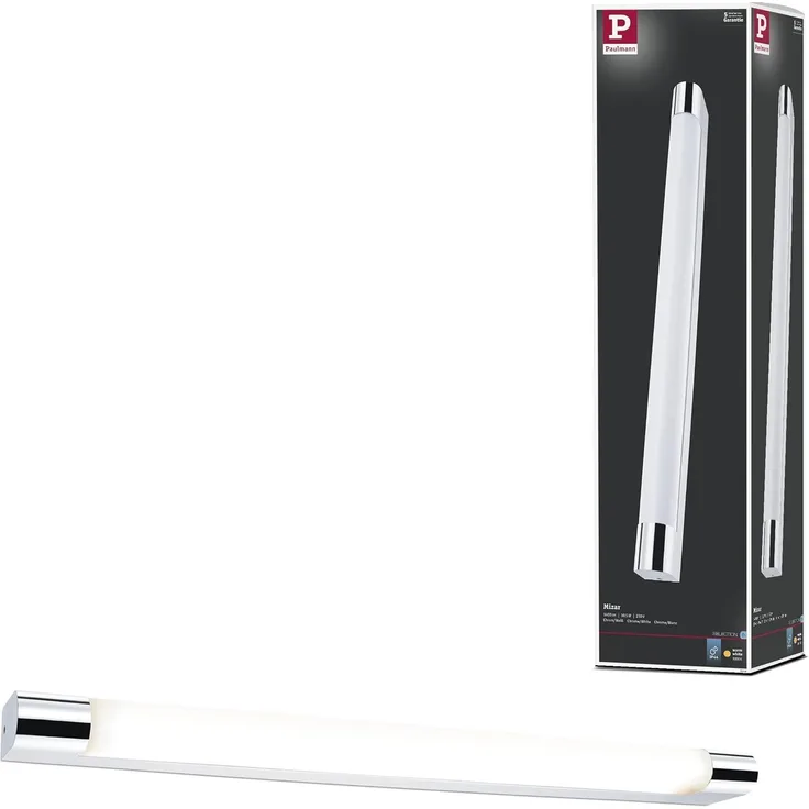 Paulmann No. 79716 Spiegelleuchte LED Mizar IP44 Steckdose 10,5W Chrom 63 cm