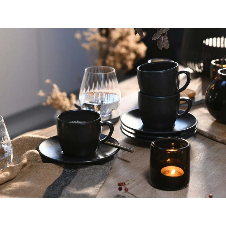 Soft Touch Schwarz, Cappuccinotassen 12-tlg (mo) – Bild 4